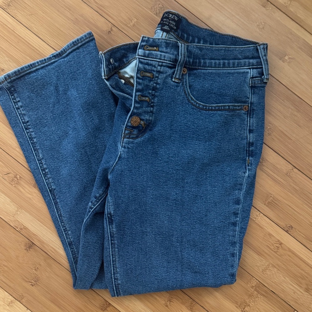 J. Crew High-Rise Button-Fly Straight-Leg Jeans in Indigo